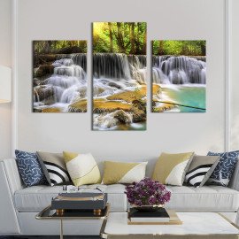 Картина Водоспад у непрохідному лісі 66x40 см (578-32)