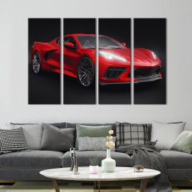 Картина Розкішний червоний Chevrolet Corvette 89x53 см (1408-41)