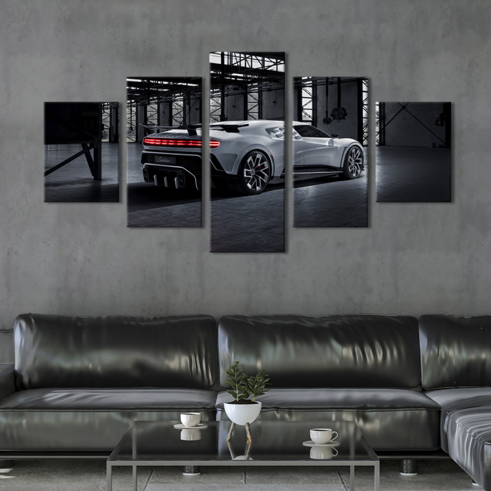 Картина Авто Bugatti Centodieci в сірому кольорі 112x54 см (1301-52)