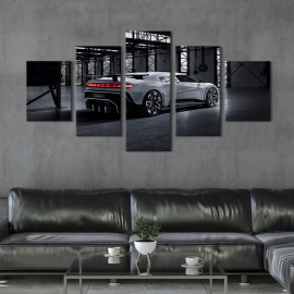 Картина Авто Bugatti Centodieci в сірому кольорі 112x54 см (1301-52)