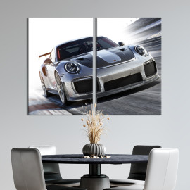 Картина Сірий Porsche 911 GT2 RS 71x51 см (1285-2)