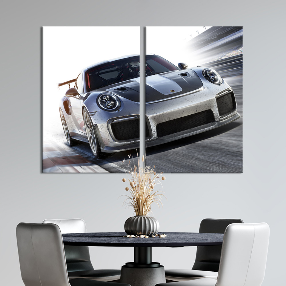 Картина Сірий Porsche 911 GT2 RS 165x122 см (1285-2)