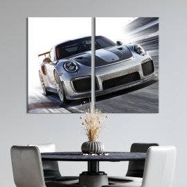 Картина Сірий Porsche 911 GT2 RS 71x51 см (1285-2)