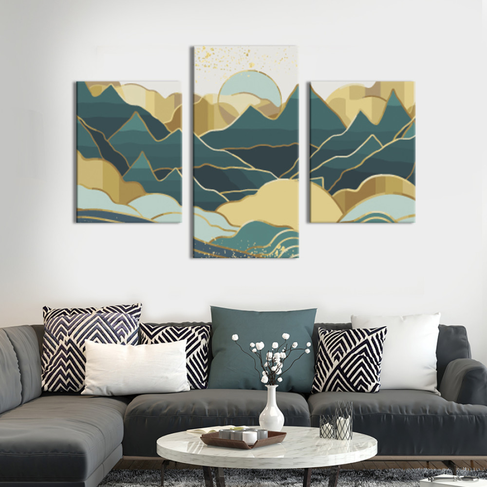 Картина Абстракція гори та хвилі 66x40 см (646-32)