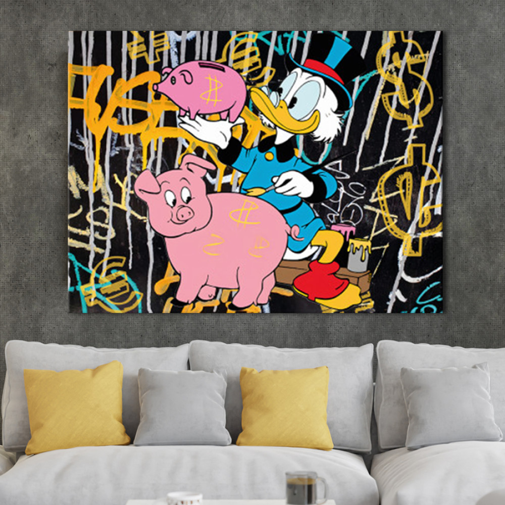 Картина Мультфільм - Скарбничка і Скрудж Макдак 50x38 см (P0469)