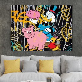 Картина Мультфільм - Скарбничка і Скрудж Макдак 50x38 см (P0469)