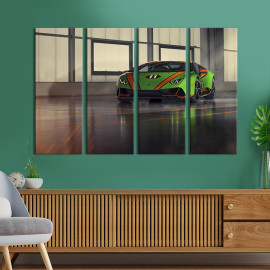 Картина Яскравий салатовий Lamborghini Huracan 89x53 см (1265-41)