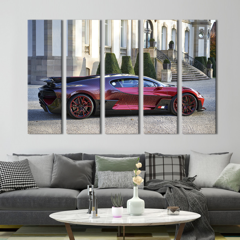 Картина Шикарний автомобіль Bugatti Divo Lady Bug 87x50 см (1306-51)