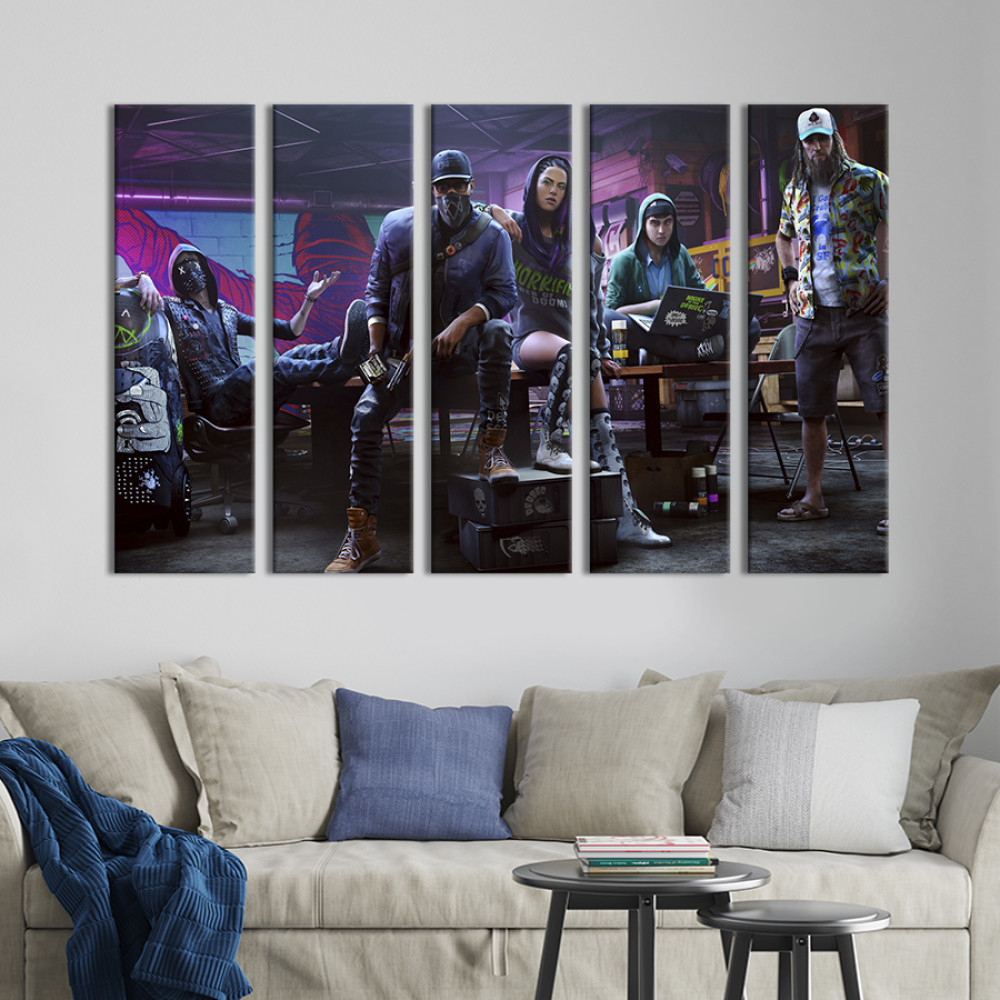 Картина Стильний постер гри Watch Dogs 2 132x80 см (1434-51)