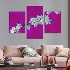 Картина триптих Вишнева гілка 66x40 см (874-32)