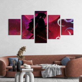 Картина Антагоніст аніме Demon slayer Кокушибо 112x54 см (703-52)