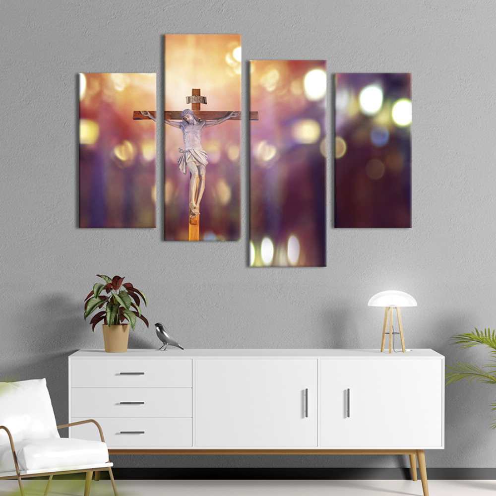 Картина Розп'яття в сяючій церкві 149x106 см (475-42)