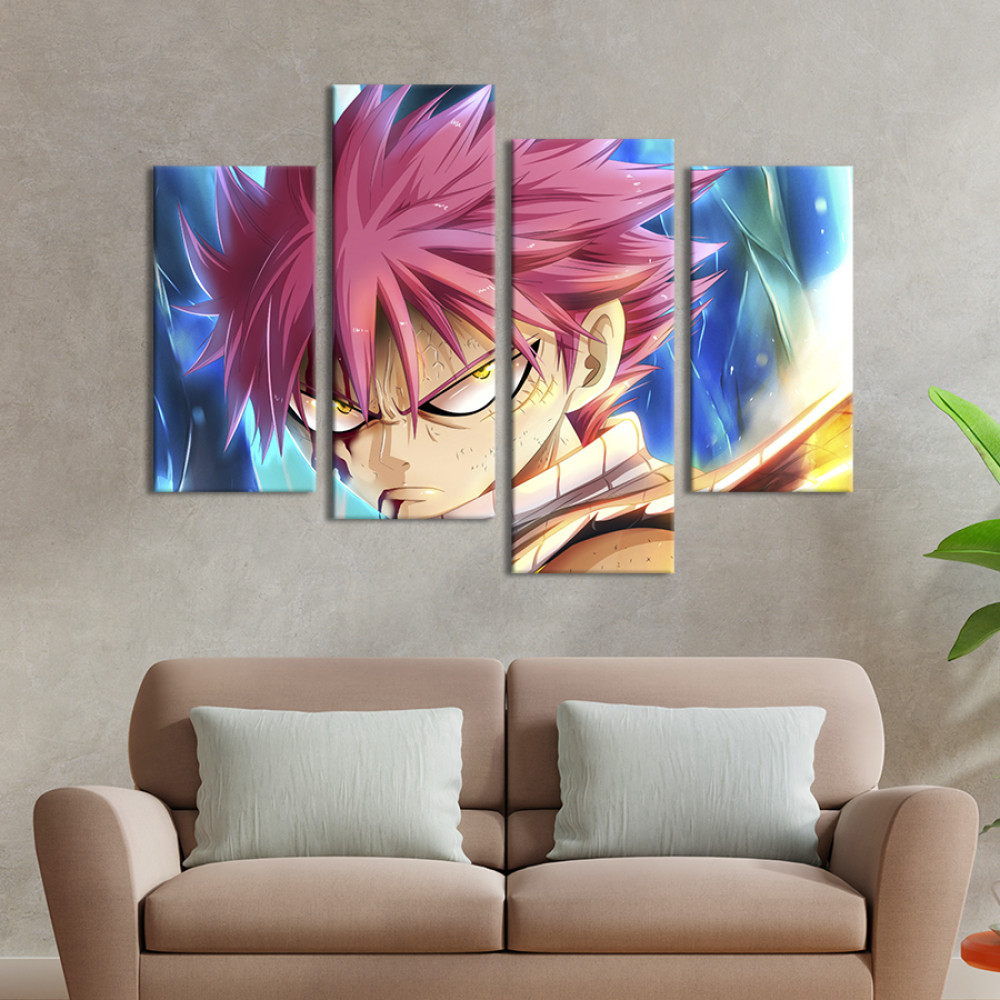 Картина Нацу герой аніме Fairy tail 89x56 см (1426-42)