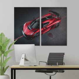 Картина Найшвидший автомобіль Koenigsegg Jesko Absolut 71x51 см (1241-2)