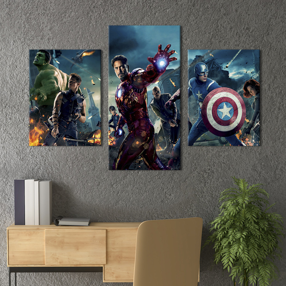 Картина на полотні Команда Marvel Месники 66x40 см (649-32)