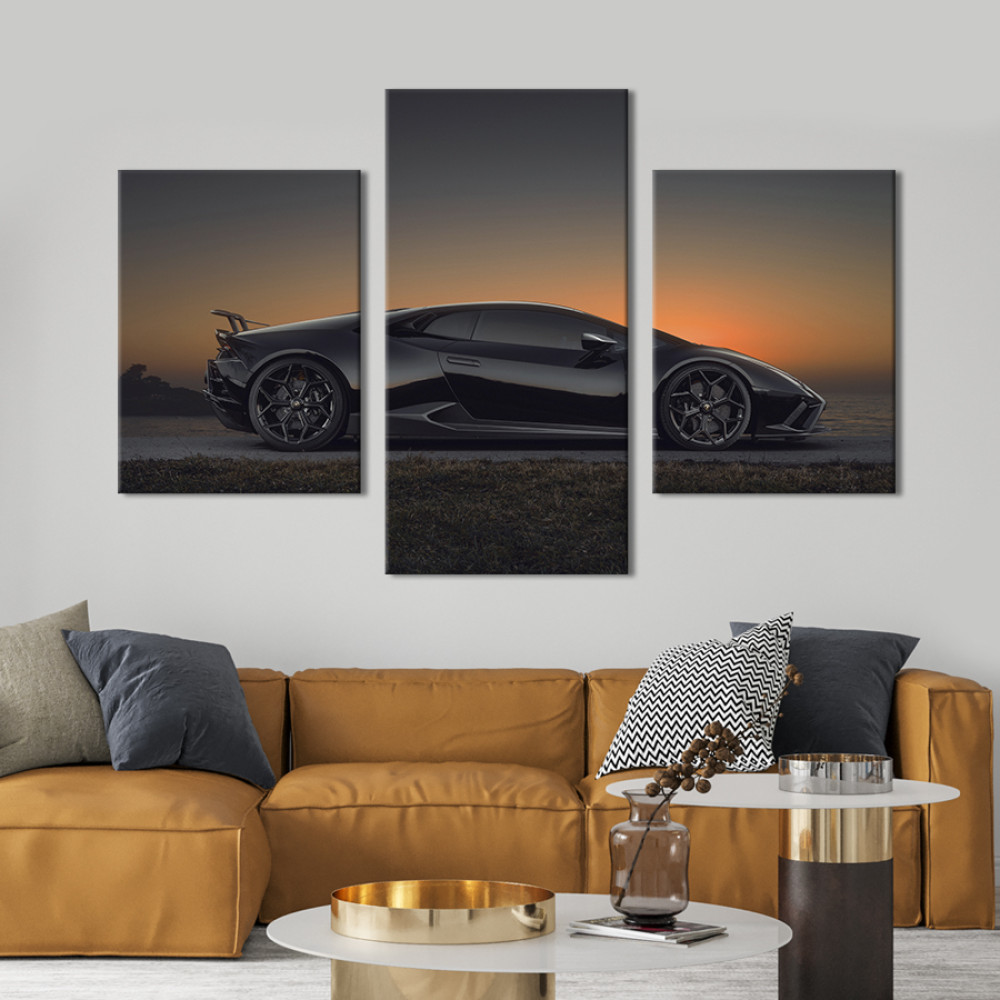 Картина Стильна чорна Lamborghini 141x90 см (1372-32)