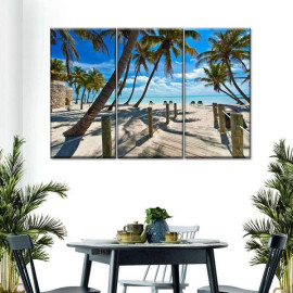 Модульна картина з трьох частин Пальмовий рай 78x48 см (M3_M_40)