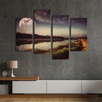 Картина Красива річка під місяцем 129x90 см (623-42)