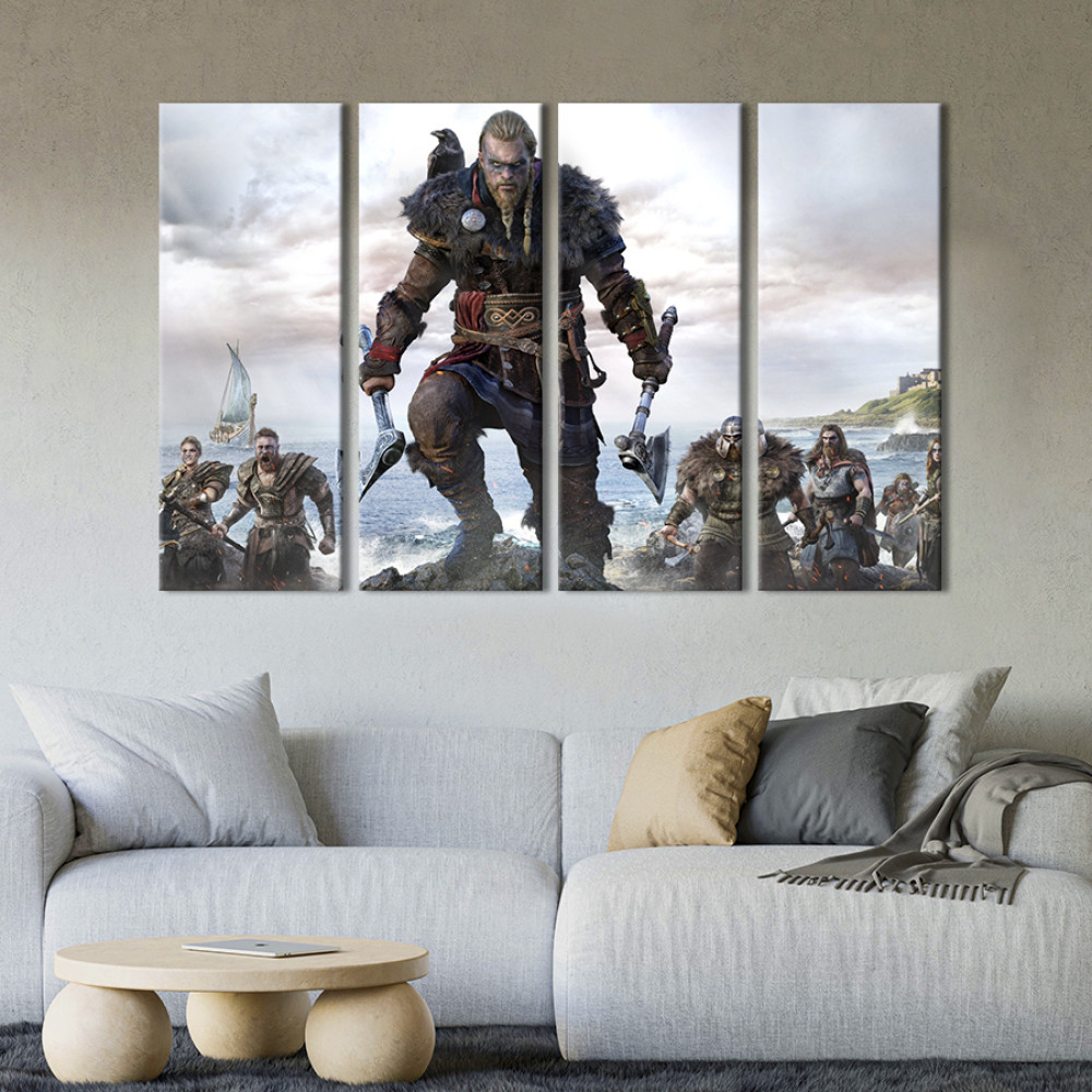 Картина Грізний Ейвор / Assassin Creed Valhalla 89x53 см (1523-41)