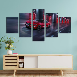 Картина Ford Mustang в червоному кольорі 112x54 см (1320-52)