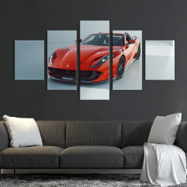 Картина Авто Ferrari 812 GTS в червоному кольорі 112x54 см (1374-52)