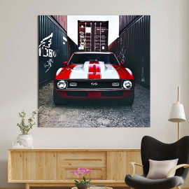 Картина в офіс Стильна червона Chevrolet Camaro 50х50 см (1art_85)