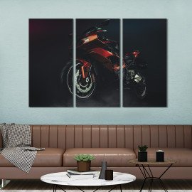 Картина Стильний червоний мотоцикл 78x48 см (1369-31)