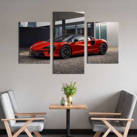 Картина Супергібрид McLaren Artura в червоному кольорі 66x40 см (1282-32)