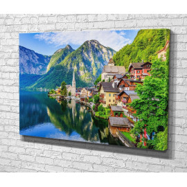 Картина Місто біля гірського озера 51x34 см (791)
