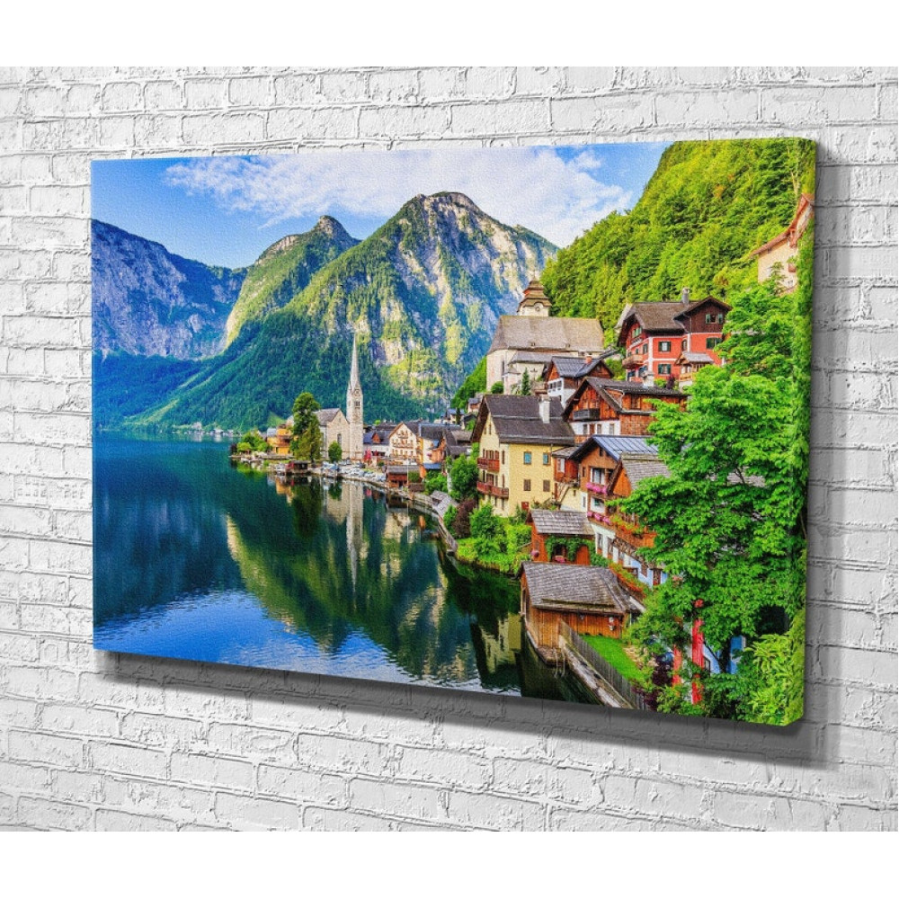 Картина Місто біля гірського озера 51x34 см (791)