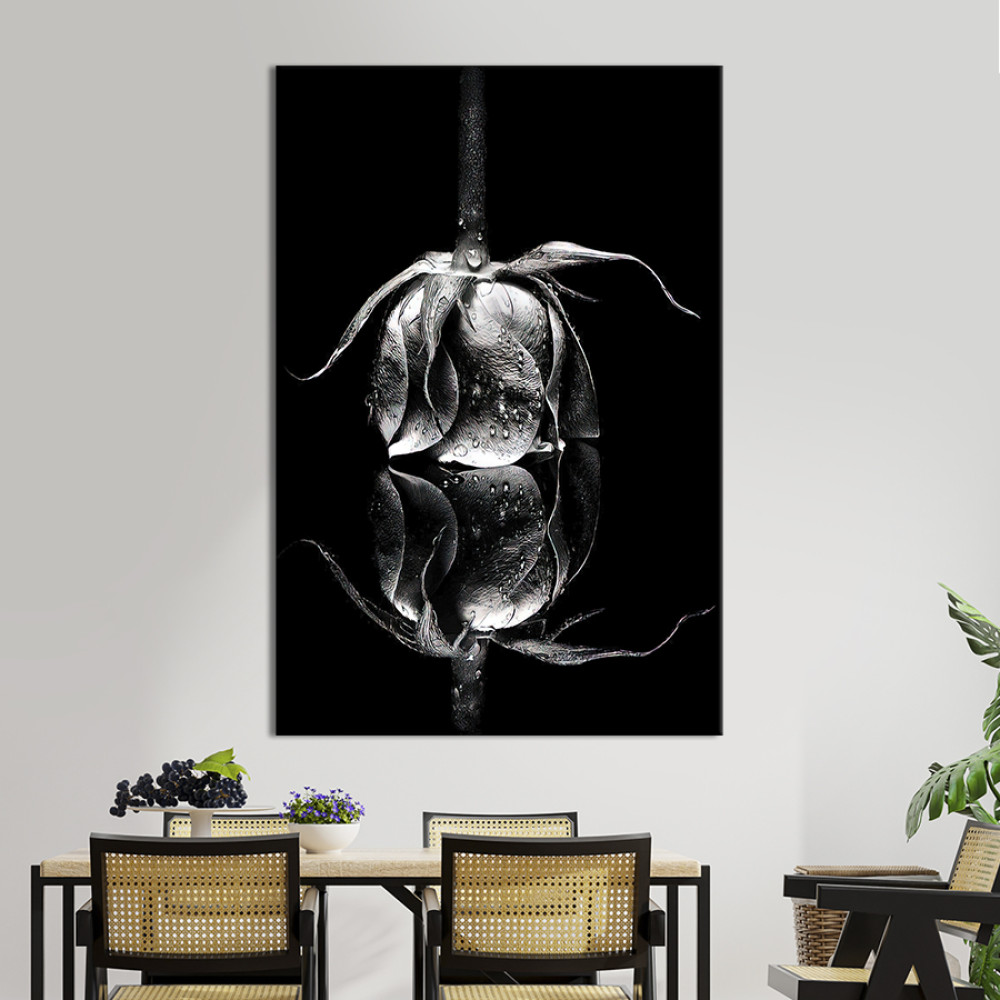 Картина в офіс Квітка троянди у відображенні 120x80 см (2art_292)