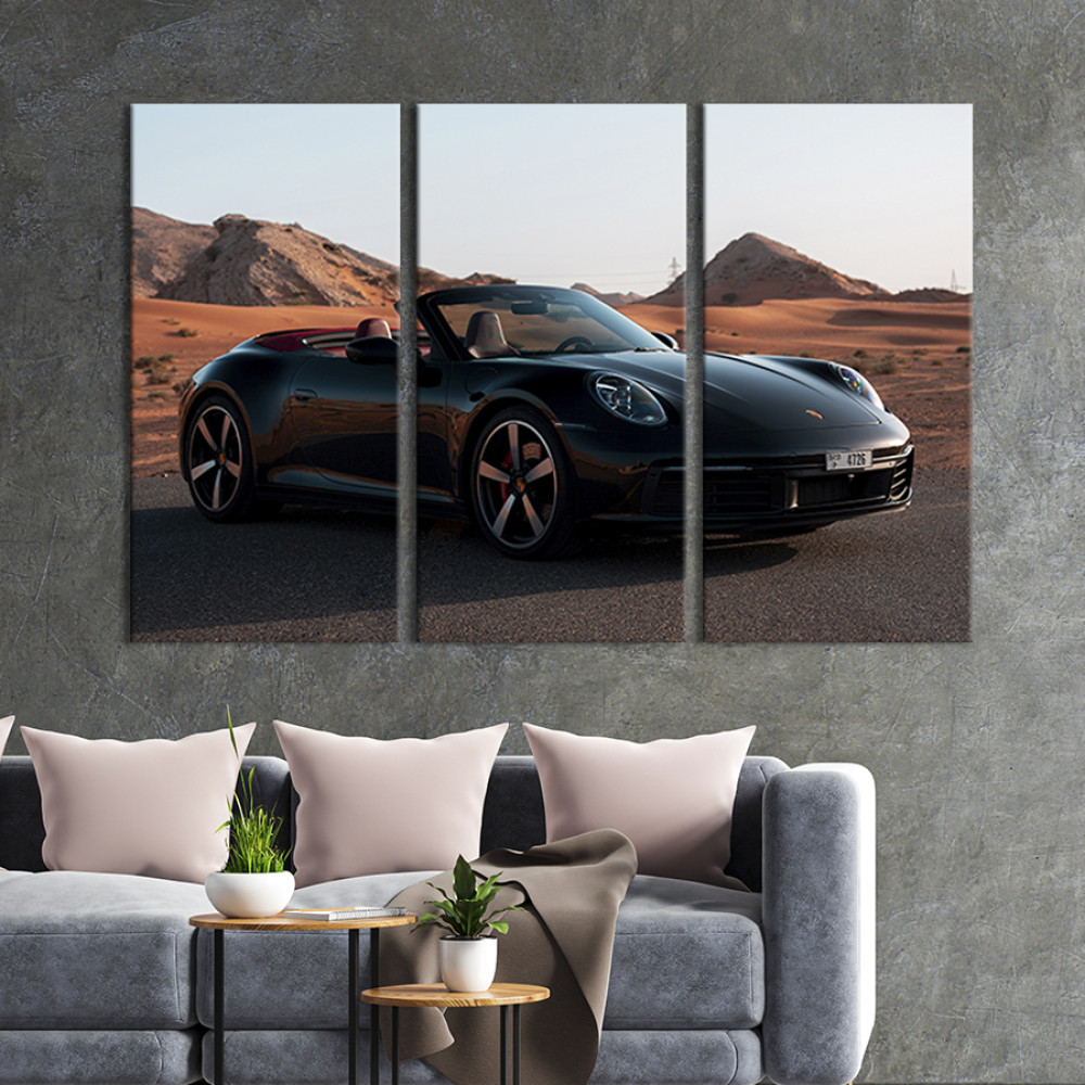 Картина Чорний Porsche carrera 78x48 см (127-31)