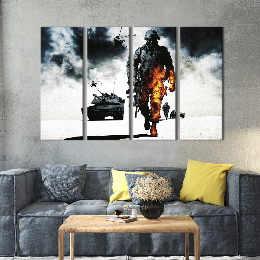 Картина Культовий шутер Battlefield: Bad Company 89x53 см (1461-41)