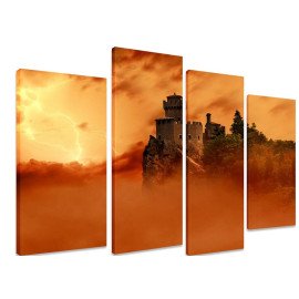 Модульна картина на полотні з чотирьох частин Архітектура Старовинний замок 89x56 см (M4_M_288)
