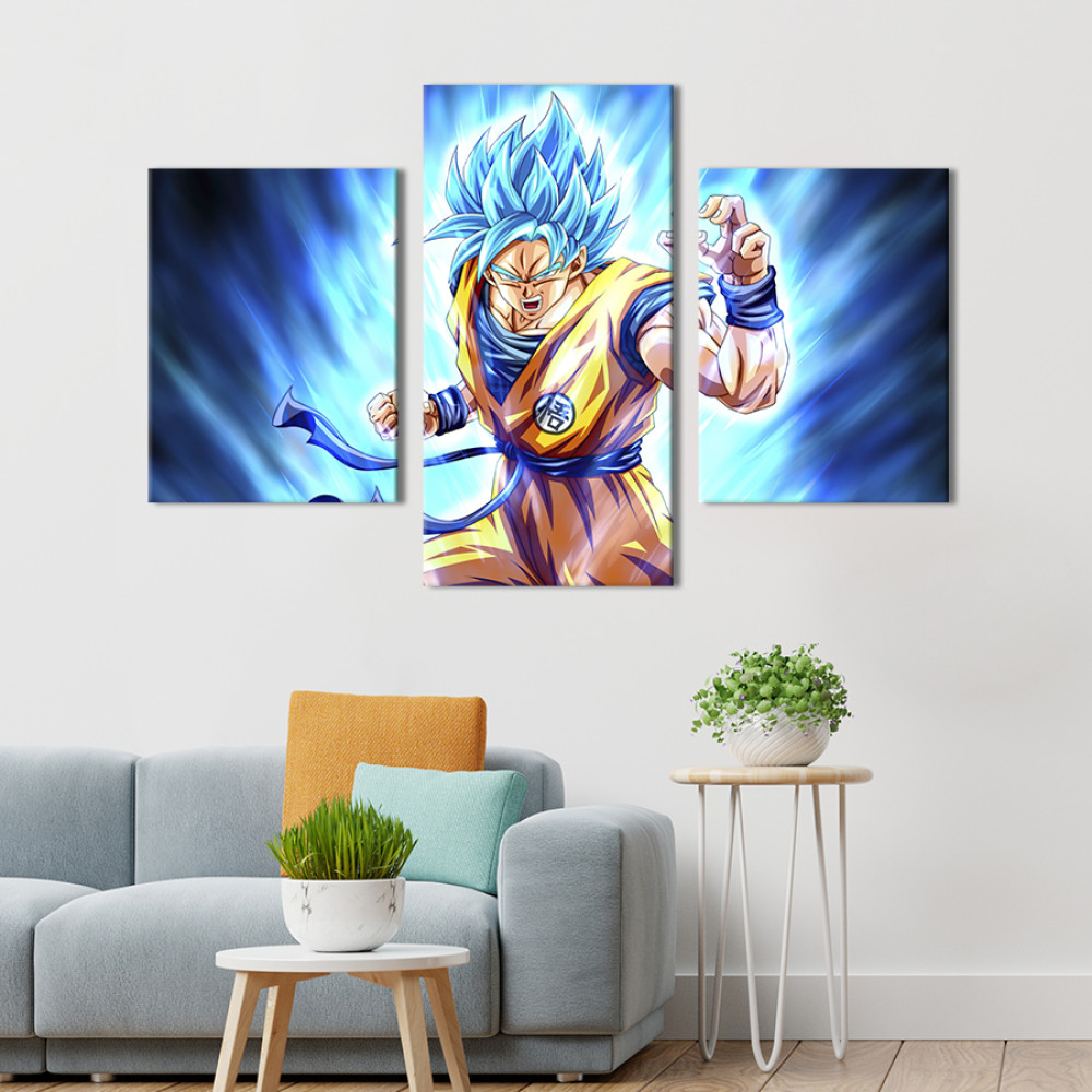 Картина на полотні Son Goku, blue flames 66x40 см (708-32)