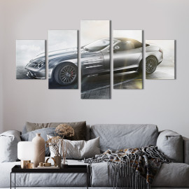Картина Статусний сріблястий Mercedes-Benz SLR McLaren 112x54 см (1367-52)