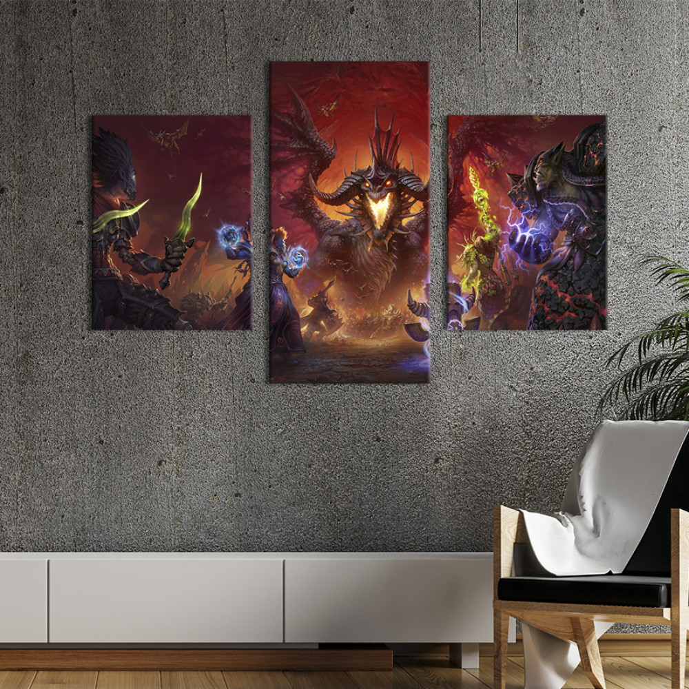 Картина на полотні Могутня Оніксія - герой гри World of Warcraft 141x90 см (655-32)