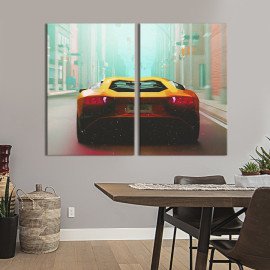 Картина Lamborghini на вулиці міста 71x51 см (1342-2)